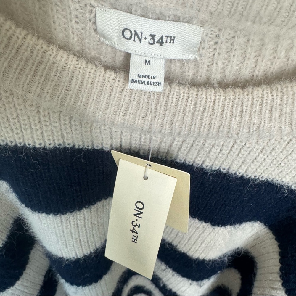 On 34th blue striped chunky sweater - Picture 3 of 10